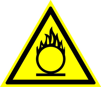 W11 пожароопасно! окислитель (пластик, сторона 200 мм) - Знаки безопасности - Предупреждающие знаки - Магазин охраны труда ИЗО Стиль